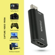 Vivitar HDMI to USB Video Capture Card with Real-Time HDMI Video and Audio for Live Streaming, Includes USB-C Adapter Cable, Black