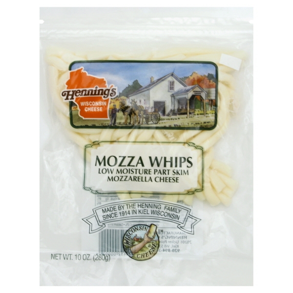 Henning's Mozz Whips Low Moisture Part Skim Mozzarella Cheese, 10 Oz