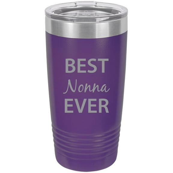 Best Nonna Ever Stainless Steel Engraved Insulated Tumbler 20 Oz Travel Coffee Mug, Purple