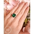 thumbnail image 3 of Emerald Ring, Emerald Cut 8 carats (12×10mm) Lab Simulated Emerald, Similar, 3 of 4