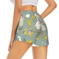 thumbnail image 3 of Xecao's Cute Farm Birds for a double-layer running short for women, perfect for gym, tennis, and more, featuring a convenient pocket., 3 of 9