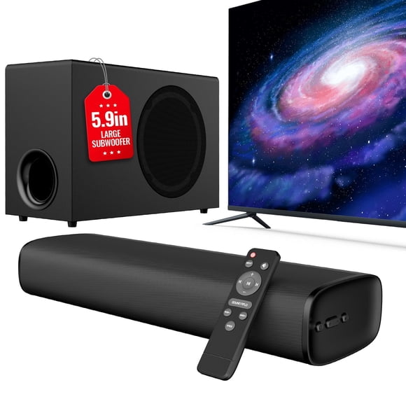 Barra de sonido vibeadio 110 W con subwoofer de 15 cm (5,9") y Bluetooth 5.4