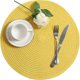 thumbnail image 3 of Round Woven Table Mats, Washable Kitchen Dining Protector Set of 4, 38cm Non-Slip Polypropylene Placemats for Indoor Outdoor Use (Yellow), 3 of 5