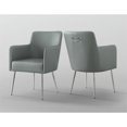 thumbnail image 6 of Posh Living Perogo Faux Leather Dining Chair in Gray (Set of 2), 6 of 8