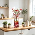 thumbnail image 5 of SUYOLL Gradient Embossed Glass Vase Scalloped Rim Thick Clear Glass Vase Floral Vase For Home Centerpiece Wedding Living Room Dining Table Party Decor Housewarming Gift, 5 of 7
