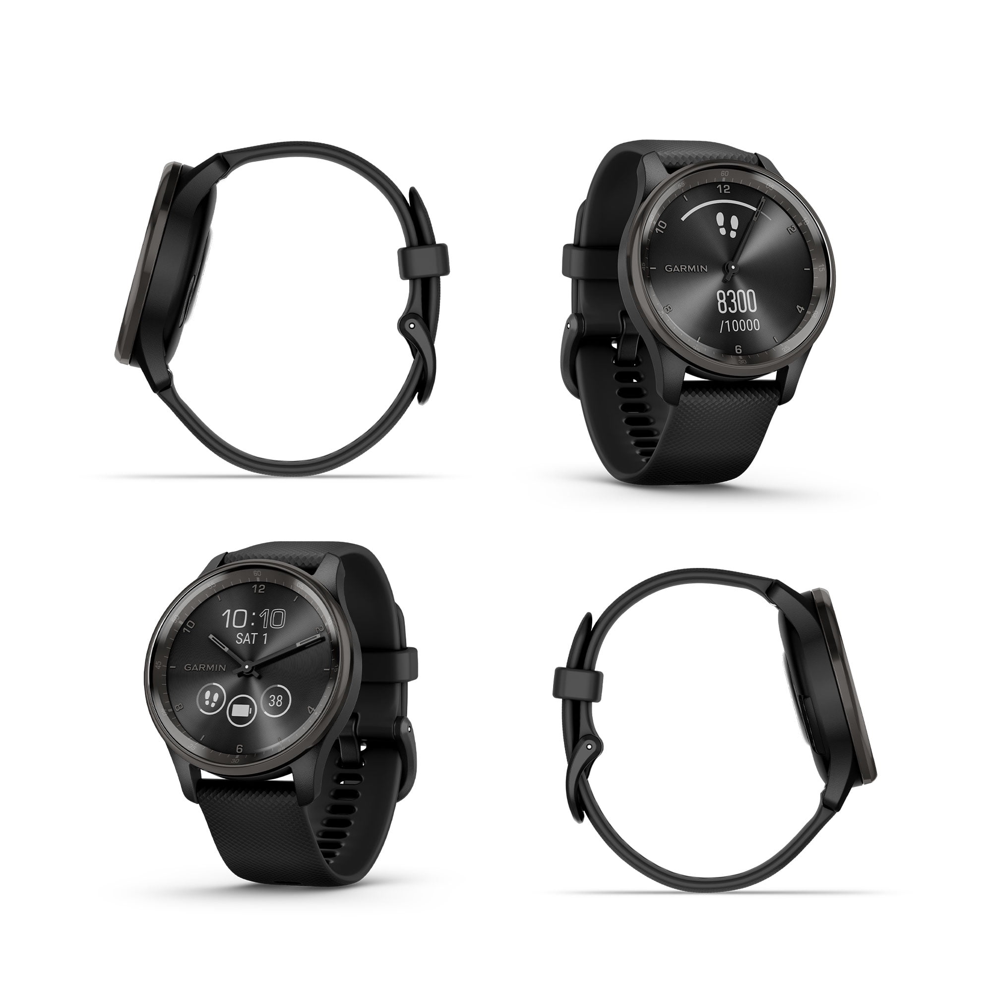 Garmin vivomove Trend Hybrid Smartwatch Slate Bezel - Black Case
