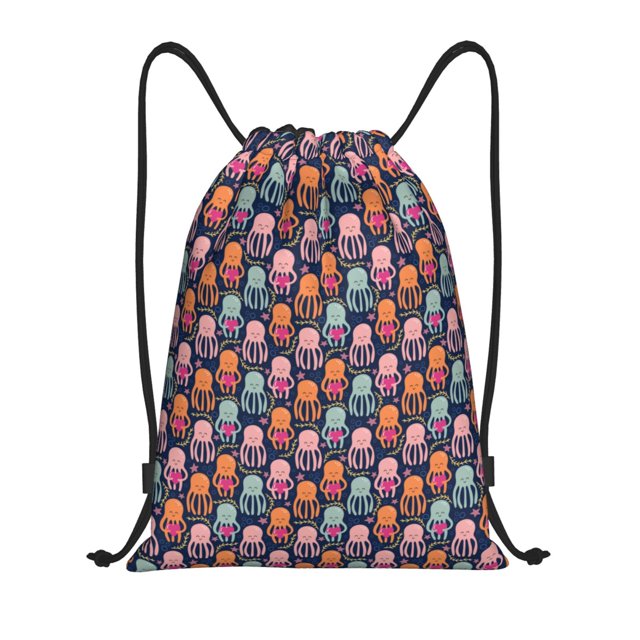 Fotbe Octopus in love Bolsa Mochila con Cordón Estampada, Bolsa de Gimnasio Deportiva, Bolsa Cinch, Bolsa con Cordón para Hombres y Mujeres-Medium