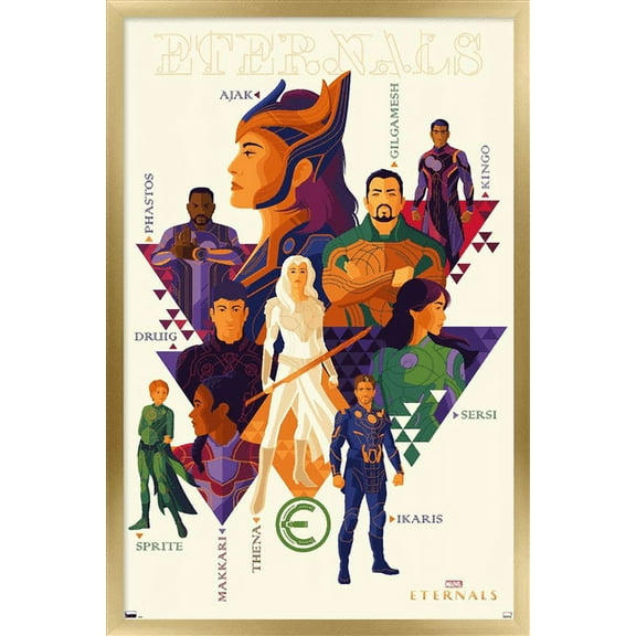 Marvel Eternals - Minimalist Wall Poster, 22.375" x 34", Framed
