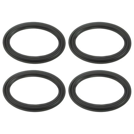 Uxcell 4 Pcs 6x9 Inch Rubber Speaker Edge Surround Rings 156x230x105x180mm(IDxOD) Perforated Subwoofer Rings Replacement Parts for Speaker Repair or DIY Black