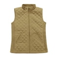 thumbnail image 1 of Bienzoe Gilet Matelassé Léger pour Femme, Doudoune Rembourrée, Mode, Fermeture Éclair, Veste Décontractée, Beige, m, 1 of 6
