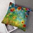 thumbnail image 7 of Flower Throw Pillow Cushion Cover, Abstract Dandelion Inspired Spiral Blooms Petals Geometrical Shapes Nature Art Theme, Decorative Square Accent Pillow Case Magenta Green, 7 of 7
