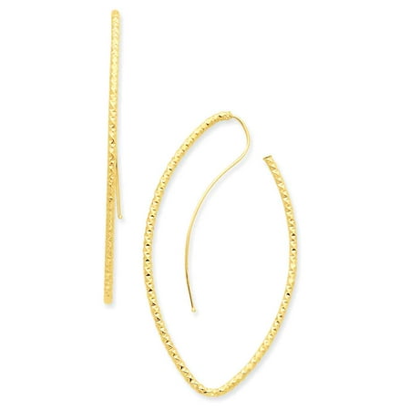 Primal Gold 14 Karat Yellow Gold Textured Oval French Wire Earrings