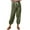 Army Green2, variant on Cotton Linen Pants for Women Trendy Printed Pants Elastic Waist Drawstring Pants with Pockets