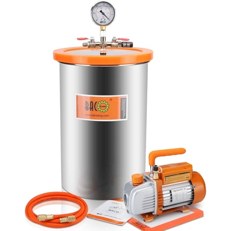 BACOENG 5 Gallon Vacuum Chamber Kit with Vacuum Pump Standard HVAC