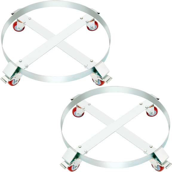 VEVOR 2 Heavy Duty Drum Dollies 1000 Pound - 55 Gallon Swivel Casters Wheel Steel Frame Non Tipping Hand Truck Capacity Dolly
