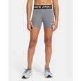 thumbnail image 4 of Nike Pro Big Kids' (Girls') Shorts Color: Carbon Heather/White Size: S, 4 of 4