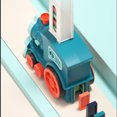 thumbnail image 3 of Tren de Rally de dominó automático para niños juguete educativo de Ehuebsd 16x105x7cm con luz de sonido bloques coloridos regalo, 3 of 9