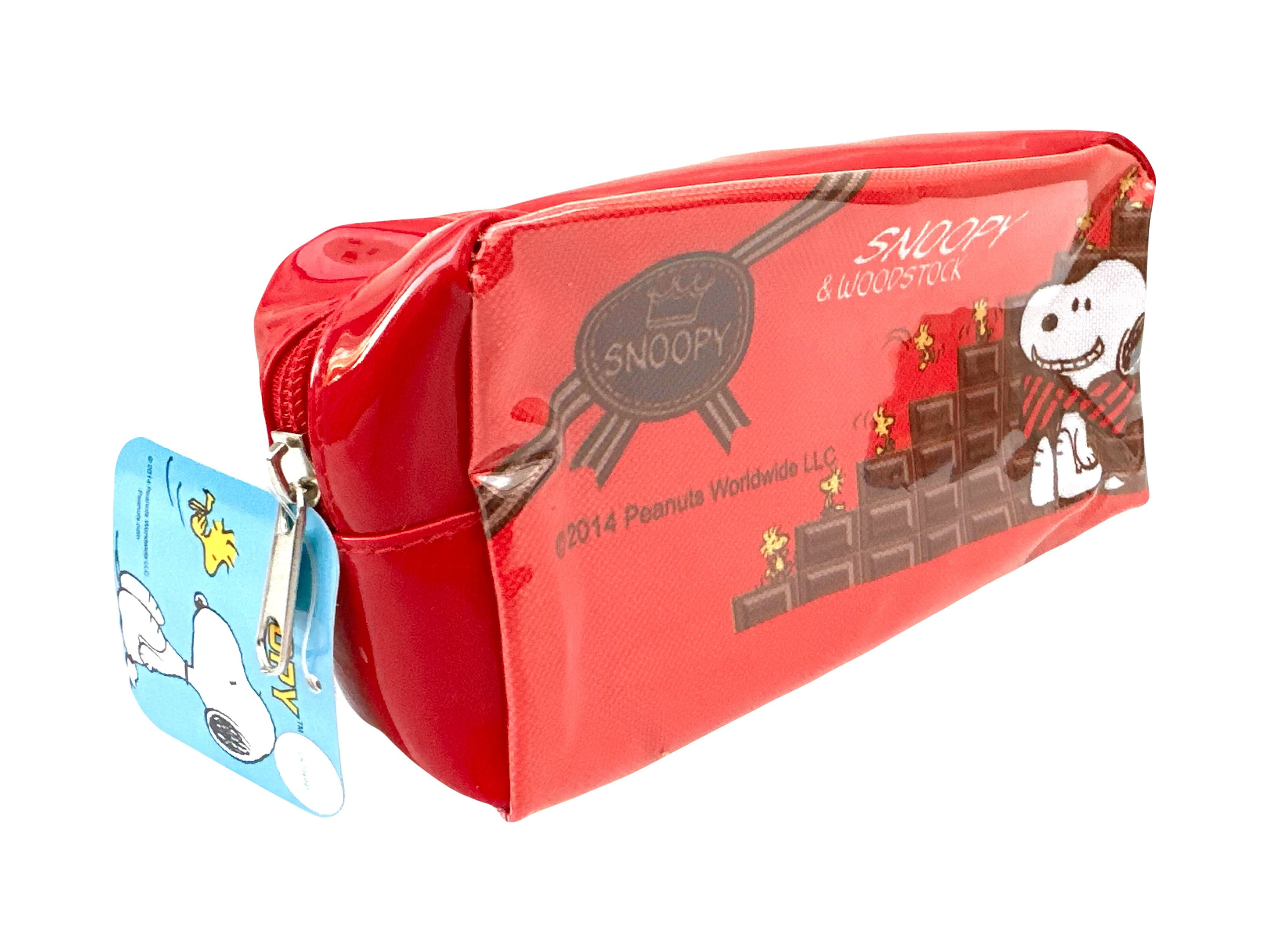 Red Peanuts Snoopy Pencil Pouch - Snoopy And Woodstock Cosmetic Bag