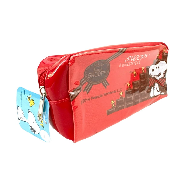 Red Peanuts Snoopy Pencil Pouch - Snoopy And Woodstock Cosmetic