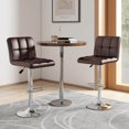 thumbnail image 4 of Costway Modern Swivel Bar Stools Set of 4 with Heavy-duty Metal Base & Footrest Back Brown, 4 of 8