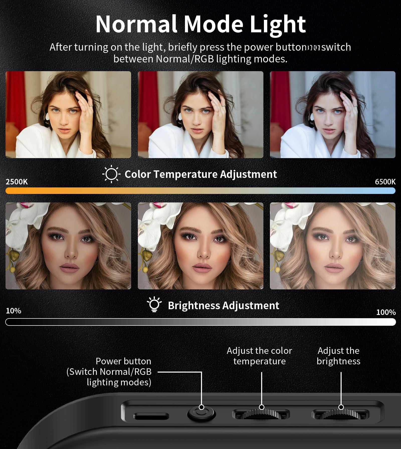 Magnetic 6000mah Rgb Selfie Ring Light For 448 Led Rechargeable Phone With Mini Tripod Stand  Double-sided Handheld Stabilizer Magsafe/phones/video Recording/photos