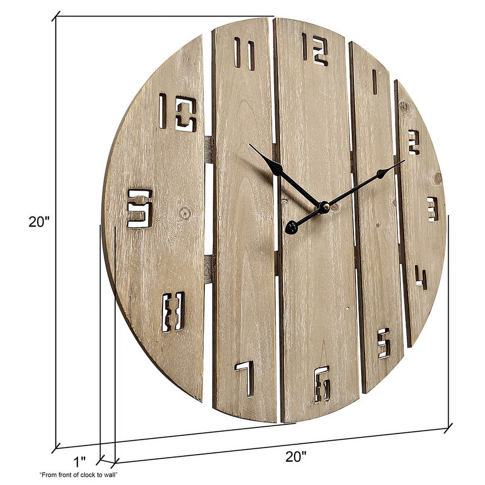 Sage Timber Natural Tone Round Wood Wall Clock