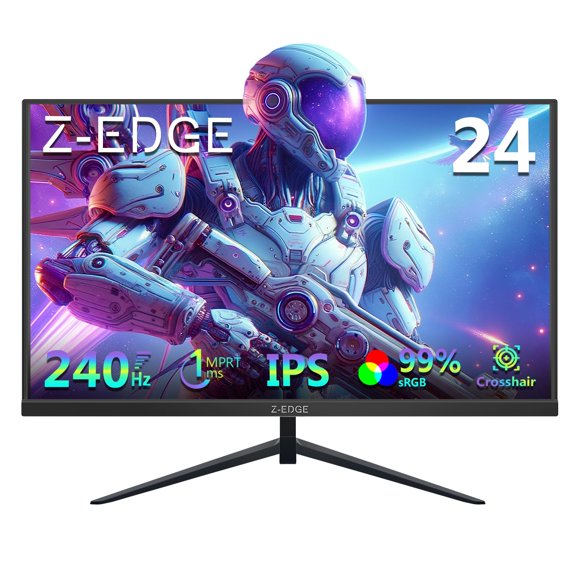 Monitor Para Juegos Z-Edge De 24 Pulgadas, 240 Hz, 165 Hz Fhd 1080P Mprt 1 Ms Monitor Ips Para Juegos 350 Nits 16,7 Millones De Colores 99% Srgb Ug24Pj Bisel Sin Marco Dp X1 Hdmi X1 (Negro)