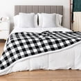 thumbnail image 6 of Black and White Buffalo Plaid Sherpa Throw Blanket for Couch, Plush Checkered Blanket and Throws, Soft Fuzzy Flannel Blanket for Sofa Bed, Warm Cozy Winter Blanket Gift, Checker White, 6 of 7