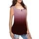 thumbnail image 3 of Puntoco Mujeres O-Cuello Manga Corta Gradiente Tirantes Hombro Camiseta tops Blusas Chaleco Puntoco Puntoco-978, 3 of 7