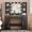 1.No stool-Black, variant on FANRAL 43'' Vanity Desk with 10 Lights & Under-Table RGB Strip,Built-in Power Outlets,Cushioned Stool & Large Storage,Dressing Table for Bedroom Bathroom Grooming,White Vanity