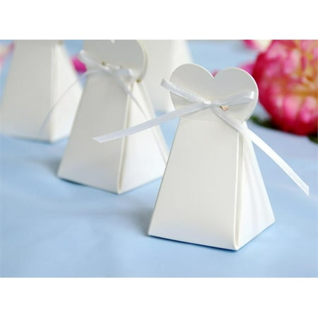 ... Triangle Heart Wedding Party Favor Gift Boxes - White - Walmart.com