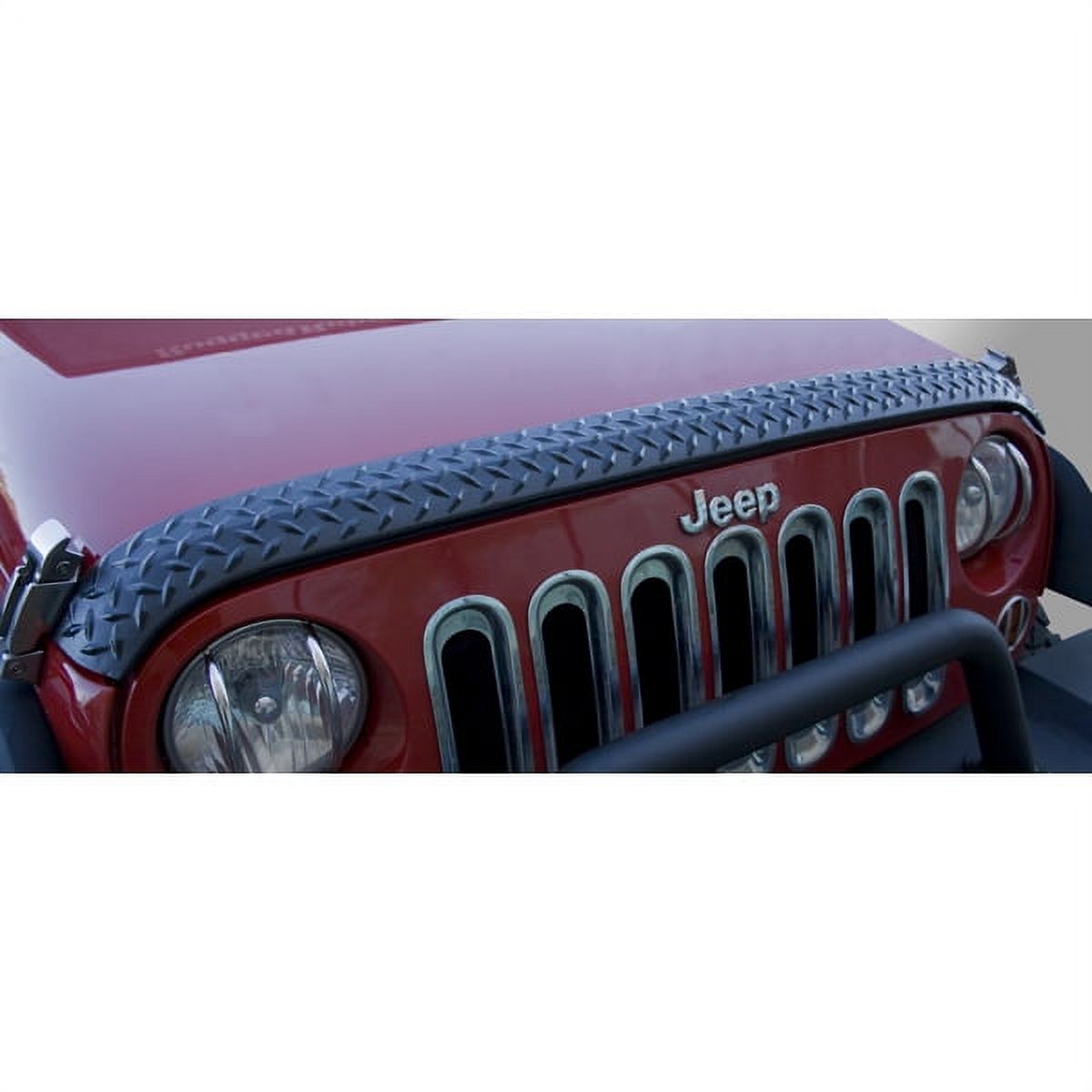 Rugged Ridge by RealTruck Hood Guard Body Armor for Wrangler JK | Black Diamond Plate Thermoplastic | 11651.17 | Compatible with 2007-2018 Jeep Wrangler JK