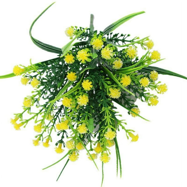 Ramo de flores artificiales de gypsophila de imitación de plástico para bodas y fiestas. Amarillo