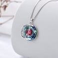 thumbnail image 3 of WINNICACA July Birthstone Necklace Sterling Silver Blue Crystal Moon Star Necklace Heart Half Moon Pendant Jewelry Gift for Women Wife Girlfriend Daughter Gradution Birthday Gifts for Her,Ruby, 3 of 9