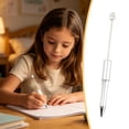 thumbnail image 4 of Clearance Under $1.09! 1PC DIY Beaded Pen, 1.0mm Pre-Drilled Ballpoint Pen with Black Ink for Customization, Plastic, for Gifting & Crafting, 15x2cm, White, 4 of 5