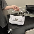 thumbnail image 2 of Bolsos de hombro Ins para mujer Bolso bandolera de PU de moda Y2K Cool Satchel Bags (Blanco) Likrtyny Para Estrenar, 2 of 7