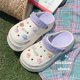 thumbnail image 1 of Zapatos de suela gruesa con agujeros para mujer, estilo nuevo y creativo, para vacaciones en la playa, sandalias de playa para mujer, ropa de abrigo elevada de EVA para verano, 1 of 6