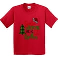 thumbnail image 3 of Inktastic Santa is Promoting Me to Big Brother Green Plaid Tree Youth T-Shirt, 3 of 5