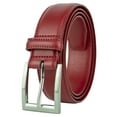 thumbnail image 1 of Gelante Genuine Leather Dress Belts for Men. Single Prong Buckle belt for Suits, Jeans Uniform. Red-XL (42-44), 1 of 5