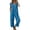 AL12-Blue, variant on Linen Jumpsuits For Women Cap Sleeve Button Down V Neck Overalls Loose Wide Leg Flowy Beach Daily Rompers With Pockets Pink S
