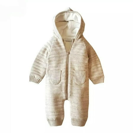 

Amazing Snazzy Hooded Full Knitted Boys and Girls Romper