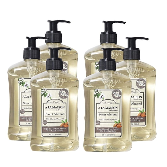 A LA MAISON Jabón de manos líquido francés con aloe de lavanda, lavado de manos natural hecho con aceites esenciales, biodegradable a base de plantas, vegano, sin crueldad, sin alcohol ni parabenos (p