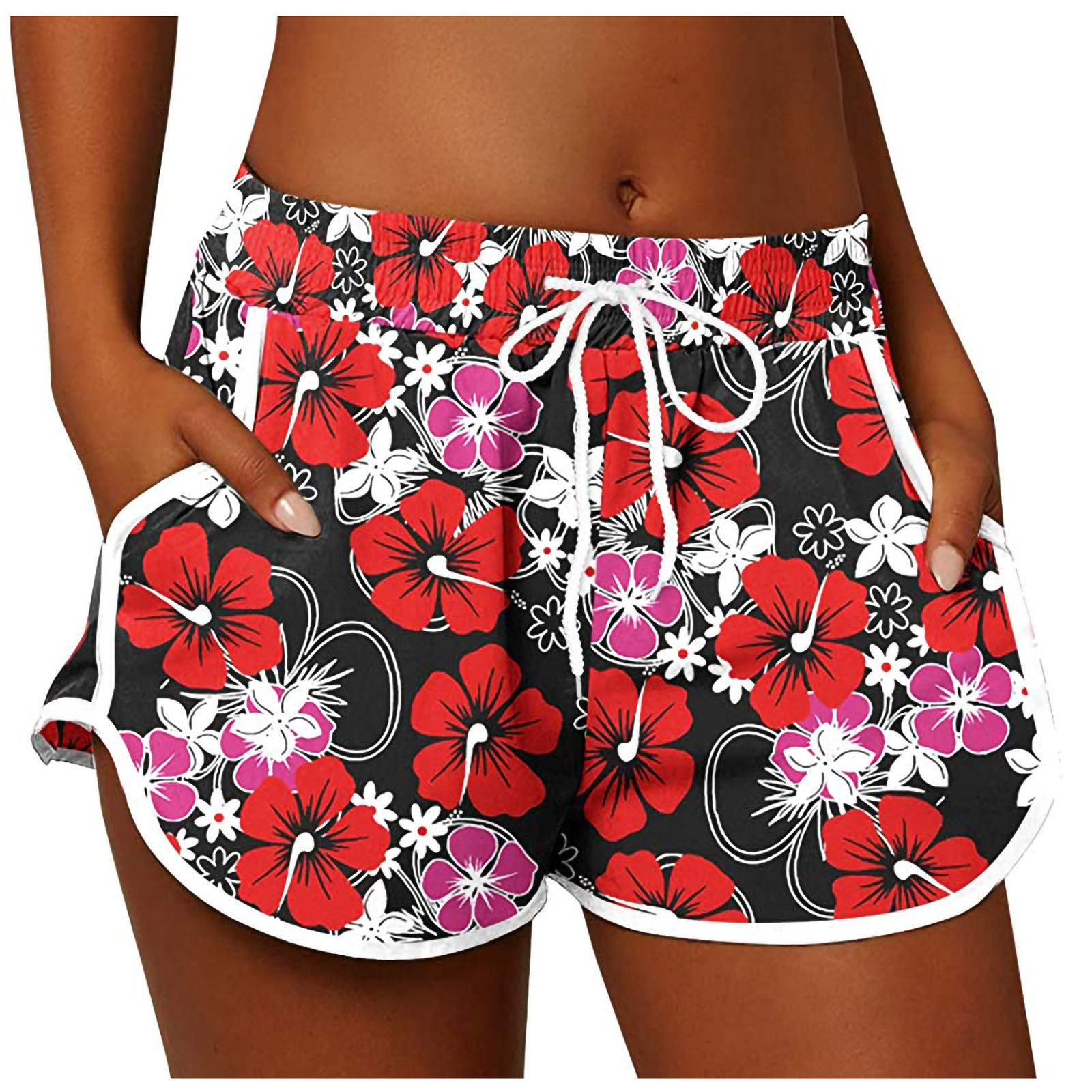 Flywake Women's Shorts Elastic Waist 