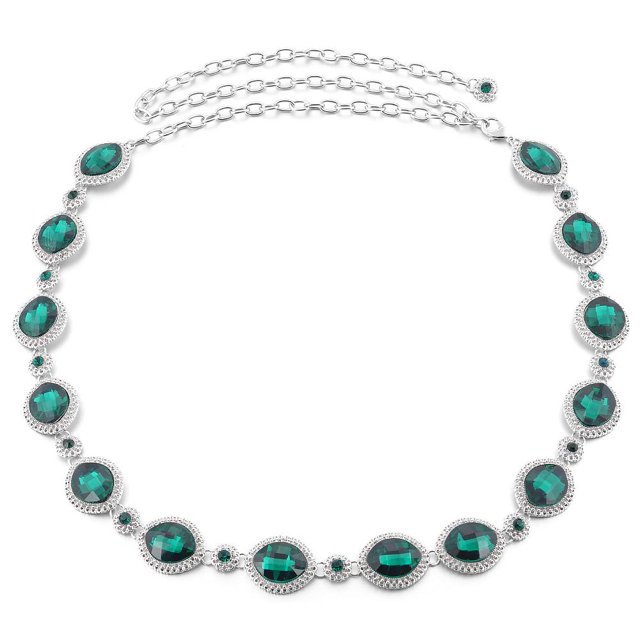 Mujeres señoras Bling cadena de metal cinturón de cintura de cadera de de imitación para accesorios de vestido de Soledad Cinturón