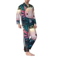 thumbnail image 2 of Balery Whimsical Axolotl Fantasy Pijama para Hombre de Dos Piezas con Manga Larga, Conjunto de Dormir y Descanso Suave con Bolsillos-Medium, 2 of 7