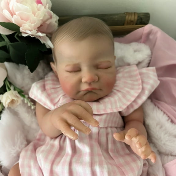 iCradle Cuddly Sleeping Reborn Baby Dolls Girl 18 inch Real Life Baby Dolls Soft Cloth Body Closed Eyes Doll Toy Gift for Kids Age 3 