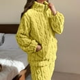 thumbnail image 2 of SUYIDA Flannel Pajamas for Women Set, Winter Fuzzy Pajama Loungewear, 2 Piece Soft Cozy Warm Sherpa Sleepwear, 2 of 5