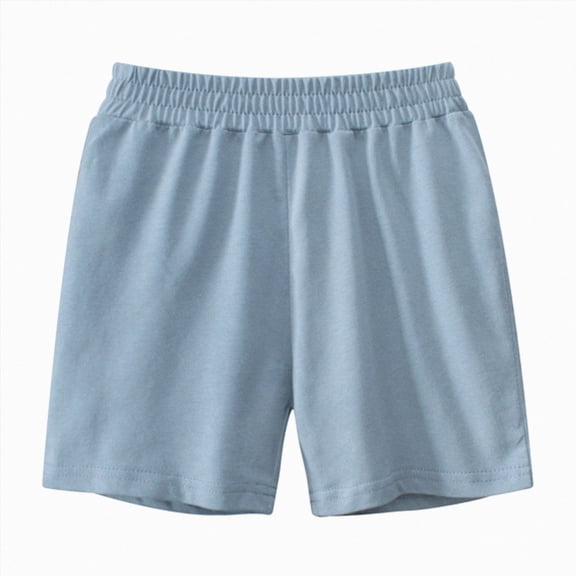 WUANDIXFA Baby Boys Cotton Shorts for 1-7 Years, Toddler Boys Soft Casual Pull-On Summer Daily Wear Bottoms for Kids,Light Blue,4-5 Years