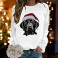 thumbnail image 2 of Fiaer Women Christmas Sweatshirts Plus Size Baggy Xmas Tops Dog Printed Fashion Long Sleeve Crew Neck Comfy Holiday Pullover White XL, 2 of 5
