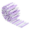 thumbnail image 3 of Uxcell 35" L x 2" H Wood Miniature Mini Fairy Garden Picket Fence, Purple White, 3 of 5